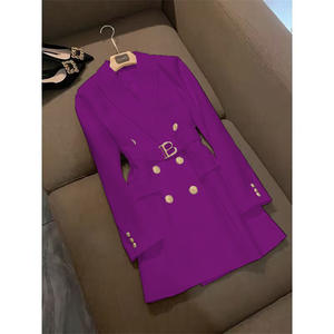 2025 printemps automne femmes haute qualité sens frit rue costume veste élégant Style britannique <span class=keywords><strong>mi</strong></span>-<span class=keywords><strong>long</strong></span> simple boutonnage <span class=keywords><strong>manteau</strong></span> <span class=keywords><strong>manteau</strong></span> - Product Image 4