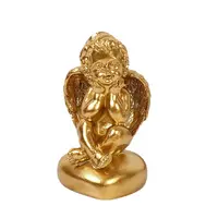 Estátua de cerubas em resina de ouro, decoração de jardim de casa ao ar livre, adorável, estátua de anjo, escultura memorial