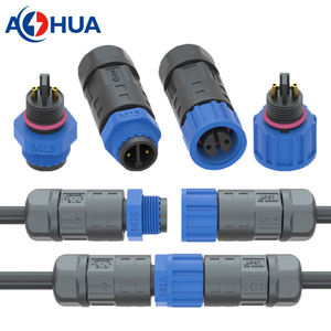 AHUA erkek kadın M15 2 pin açık bağlayıcı su geçirmez IP67 IP68 güç kaynağı için 10A 1.5 1.0 tel - Product Image 1