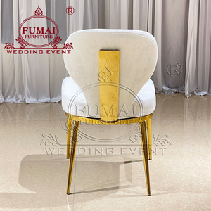 Chaises de salle à manger nordiques blanches durables en acier inoxydable rembourrées pour hôtel, salon, extérieur et villa – Luxe moderne - Product Image 5