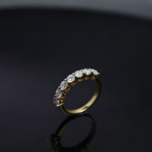 18K oro bianco fede nuziale laboratorio coltivato bianco diamante bolla eternità mezzo anello con perla gigi gioielli certificati per il matrimonio - Product Image 2