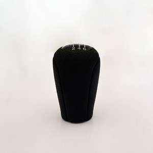 Chen Can Car Gear <b>Shift</b> <b>Knob</b> Black Leather Universal 5 Speed Manual Transmission <b>Knob</b> - Product Image 1