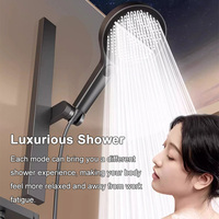 Pommeau de douche de bain à haute pression 4 modes de pulvérisation 15cm grand panneau Massage Anti-obstruction Silicone buse lavage rinçage salle de bain pommeau de douche
