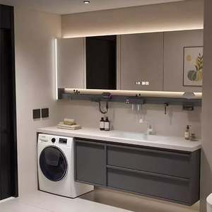 Mueble de Baño Moderno con Acabado en Laca Gris de Alta Calidad, con Espejo Inteligente para Apartamento y Chalet - Product Image 4