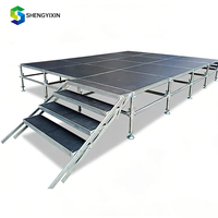 Scène modulaire en treillis d'acier pour événements, hauteur réglable, plateforme modulaire, scène de concert en plein air, plancher imperméable antidérapant
