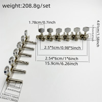 High Quality Wholesale 6 Unit Double Hole Steel Pillar Square Head Tuning Pegs for 12 String Guitar Accessories