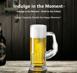 Factory Wholesale Restaurant Muscle Arm Beer <strong>Mug</strong>, Factory Direct 600ml Large Capacity Glass Stein for Banquets &amp; Events - Product Image 3