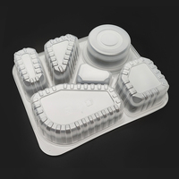 Boîte à bento jetable à 6 compartiments en PP de qualité alimentaire, résistante aux micro-ondes, étanche, pour emporter, avec logo personnalisé, en plastique recyclable