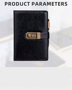 Libreta Moderna Estilo Agenda con Protección por Contraseña, Encuadernada en Espiral, A3, Cuero PU, Tapa con Logotipo Grabado, 80 Hojas, Promocional - Product Image 3