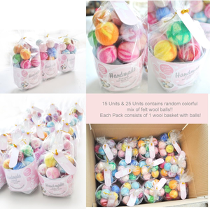 Palla di gatto in lana di feltro con erba gatta e campana, naturale fatta a mano (Baby Blue (5 unità)) - Product Image 5