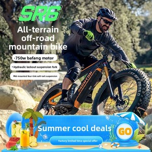 Vélo de montagne électrique tout-terrain Ailuoa à pneus larges, moteur arrière 750W, pour adultes (hommes et femmes), à vitesses variables, avec suspension souple - Product Image 2