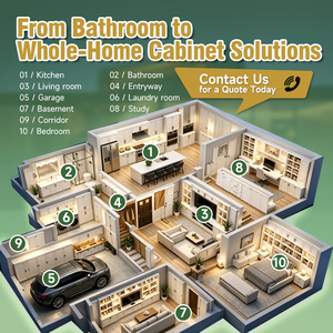 Mueble de Baño Moderno Personalizado |   Gabinete de almacenamiento para baño para proyectos de apartamentos |   Muebles de baño americanos para contratistas - Product Image 4