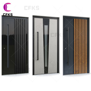 Maison moderne américaine Entrée principale principale 3 panneaux de verre insérés Métal isolé Acier inoxydable Sécurité Porte extérieure - Product Image 3