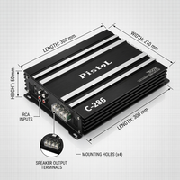 Amplificador de Coche Clase AB de 7800W y 4 Canales, Modificación de Sistema de Sonido para Todo Tipo de Vehículos, PISTOL C-286