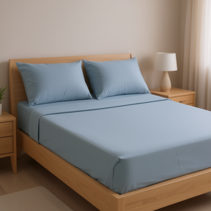 Set di Lenzuola Doppie Viasoft Azzurro Chiaro, 2000 Fili, Ipoallergenico, Tinta Unita, Biancheria da Letto per Adulti - Product Image 2