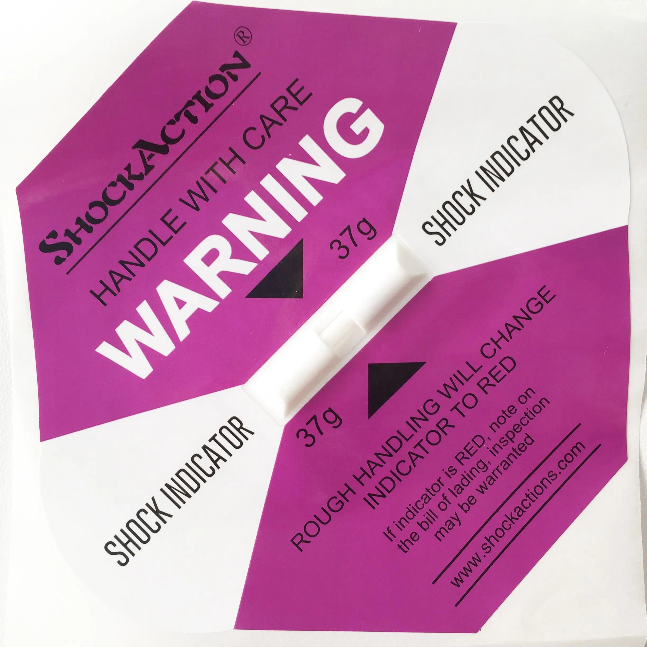 Shock Sensor Sticker 37G Shockaction Impact Indicator Label