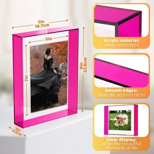 Wholesale Handmade Desktop Block Photo <b>Frame</b> 2x3 4x6 5x7 6x8 Custom Colorful Edge Wall Mount Acrylic Picture - Product Image 2
