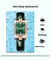 Neue Damenarmbanduhr der Marke Ultra-Dünn Wasserdicht Lederarmband Quarzwerk Legierungsgehäuse 50m Wasserdicht Livestream