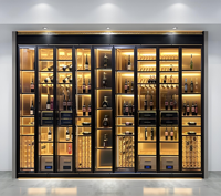 Armoire à vin à température constante en acier inoxydable au design luxueux et élégant Armoire à vin Armoire de bar multifonction