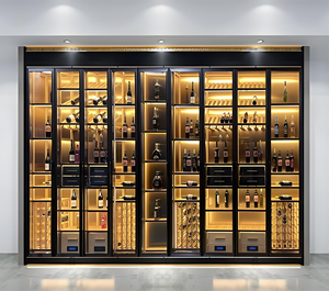 Lüks zarif tasarım paslanmaz çelik sabit sıcaklık şarap dolabı şarap dolabı çok fonksiyonlu bar dolabı - Product Image 4