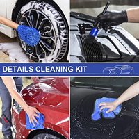 Ensemble de brosses de nettoyage automobile portables MEIQING MQCK012 avec nettoyeur de vitres, perceuse, kit de nettoyage de voiture en microfibre - Multi-usages