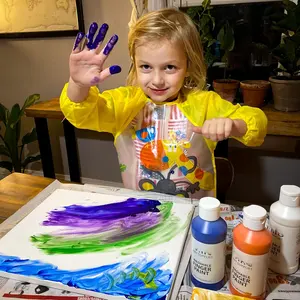 8 renkler 8.45Oz/250ml güvenli toksik olmayan sanat zanaat çocuklar için yürümeye başlayan öncesi okul malzemeleri boyama çocuk yıkanabilir parmak boyası Set