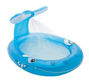 Bán buôn cá heo hình trẻ em bé nước chơi hồ bơi vui vẻ Inflatable lội hồ bơi paddling hồ bơi với tán - Product Image 1