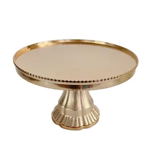 Catering Item Gold Plated Wedding Round Plastic Plastic Standing Serving Golden Tray Plastic And Wedding Tray With Base