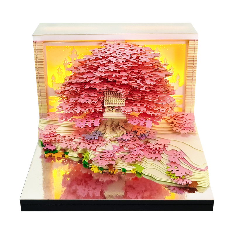 Albero dai fiori rosa verde