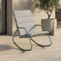 Chaise longue à bascule moderne, imperméable, portable, légère, en tissu, pour l'extérieur, confortable, pour patio, jardin, cour, parc