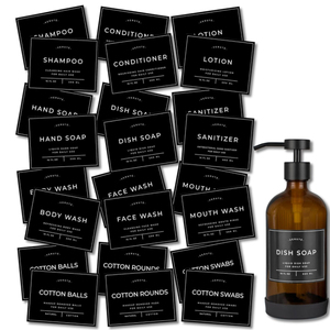 Etiquetas adhesivas impermeables para dispensador de jabón de vidrio ámbar y botellas de plástico, juego de ducha de baño y cocina - Product Image 3