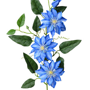Vigne artificielle de clematis Qianzhu, fleur en soie blanche et violette pour la décoration de mariage, de maison et de plafond - Product Image 5