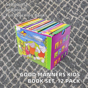 Vente en gros de 12 livres/ensemble, couverture rigide, collection de livres éducatifs pour enfants sur les bonnes manières, <span class=keywords><strong>livre</strong></span> cartonné anglais pour enfants - Product Image 2