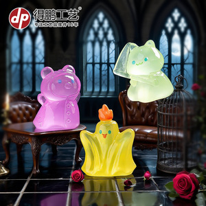 Mini figurines lumineuses d'animaux d'Halloween (chien, vampire, lapin) en résine, décorations de bureau pour enfants de 7 à 12 ans - Product Image 4