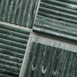 300x310mm Emerald Green 3D Fluted Convex Strip Marble Mosaic Natural Stone <strong>Tile</strong> for <strong>Wall</strong> Bathroom Shower Hotel Interior Design - Product Image 6