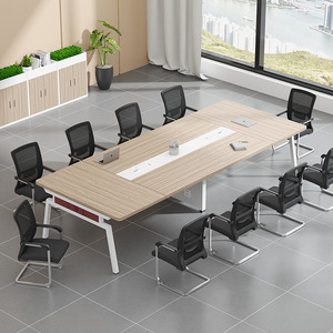 Table de conférence Svili 240 cm, mobilier de bureau moderne avec ensemble de chaises pour salle de réunion et de formation - Product Image 2