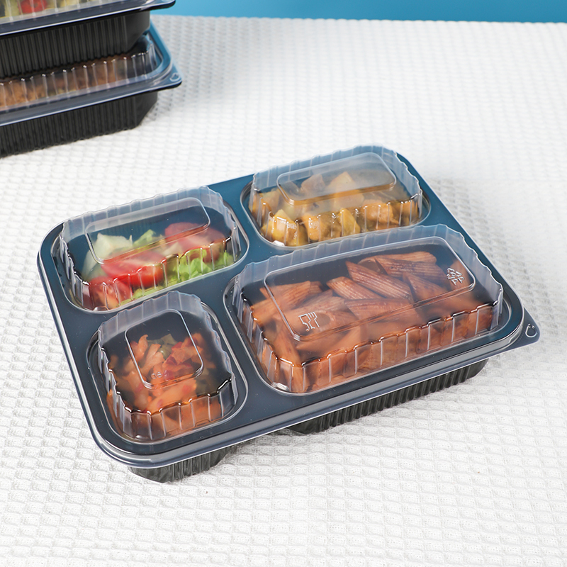 White Disposable Plastic Clamshell Food Containers