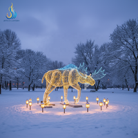 Lanterne géante de Noël personnalisée en forme de renne LED imperméable pour la décoration de festivals en plein air