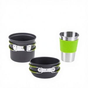 Ensemble de cuisine d'extérieur 12 pièces 1-2L, kit de cuisinière de camping portable et léger pour la randonnée et les voyages - Product Image 3