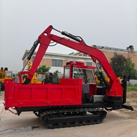 Chargeuse-pelleteuse sur chenilles, camion benne, grue intégrée, excavatrice, dumper agricole sur chenilles, garantie 4 ans, capacité de la benne 0,2 m³