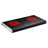 Cuisinière infrarouge électrique portable double 3000 watts avec commande tactile, 2 brûleurs, pour usage domestique, compatible Hotpot, écologique