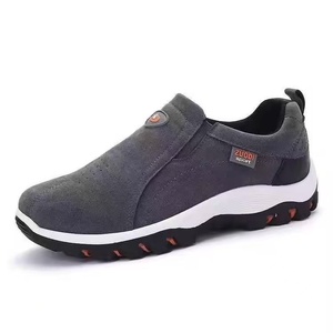Sporty Slip-On Sneakers Black <b>Round</b> Toe Breathable Synthetic Upper Rubber Outsole EVA Midsole All Seasons - Product Image 5