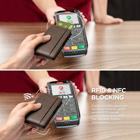 Titulaire de la carte de crédit RFID bloquant le cuir automatique Pop Up portefeuille aluminium mince poche porte-cartes de visite
