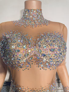 ชุดราตรีทรงบอลกาวน์ ประดับเลื่อม ชุดเดรสผู้หญิง ชุดเต้นลาติน ชุดแสดง ชุดคลับแวร์ ชุดงานพรอม ชุดนักร้อง ชุดราตรีออกงาน - Product Image 4