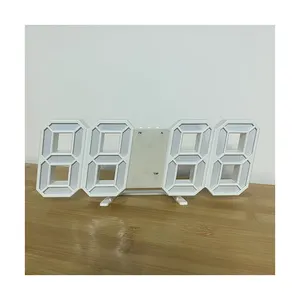 3d Led Table Wall Clock Digital Timer Nightlight Watch Alarm Clock For Warehouse Office Living Room 12/24h Brightness Adjustable