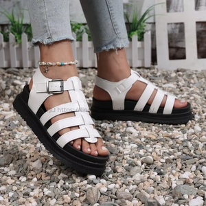 Women Summer Woven Hollow Roman <b>Sandals</b> New Open-Toe Platform Beach <b>Sandals</b> - Product Image 1