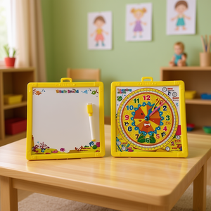 MNJ Whiteboard Drawing Toy With Clock Design For Kids Learning 27002 - Product Image 2