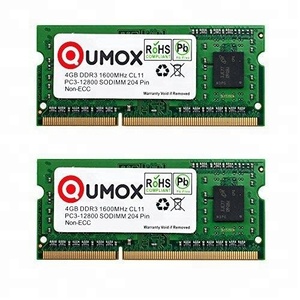 QUMOX 4GB 1600 DDR3 4 GB PC3-12800 SO-DIMM PC3 <b>RAM</b> Laptop-Speicher 204pin CL11 - Product Image 1