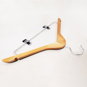 Flat Thin Notched Silver Hook Durable Anit Slip Solid Lotus Wood Clothes For Eco Boutique Thin Wooden <b>Hangers</b> - Product Image 3