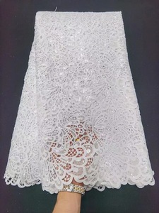 Vải Tuyn Pháp Đính Kim Sa Châu Phi Đám Cưới Chất Lượng Cao Vải Ren Thụy Sĩ Voile Vải Ren Lưới Cho Váy Cưới - Product Image 5